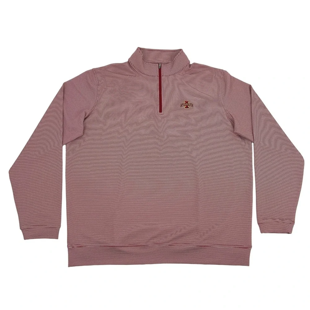 Peter‎ Millar Perth Iowa State Cyclones Pullover Men's XL Red White Stripes NEW